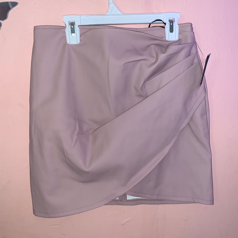 pleather pink skirt